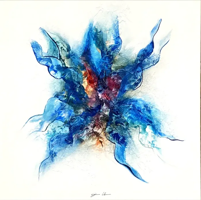 "Blau-Töne" von Gisela Überall – Zeitlose Eleganz in Acryl