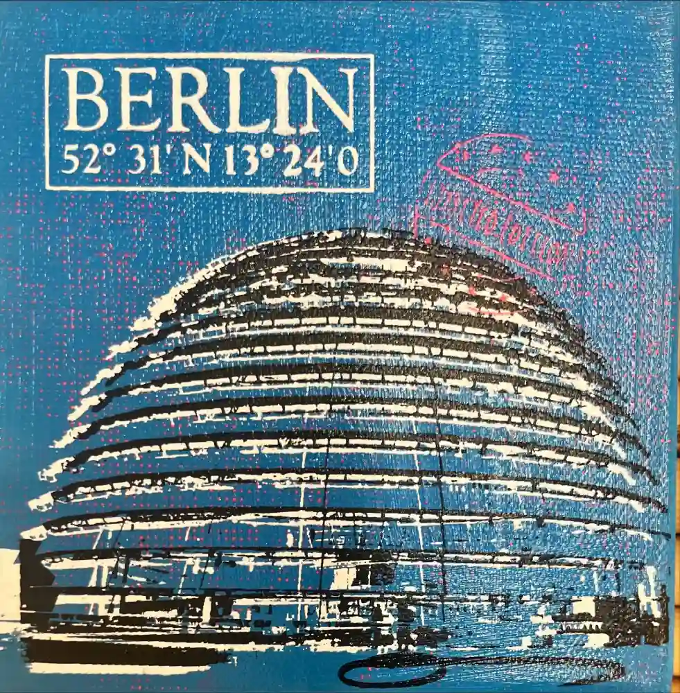 Little Icons von Anna Flores – Handsignierte Kunst-Unikat auf Leinwand "Berlin"