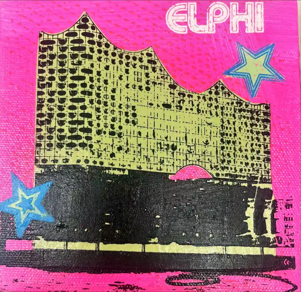 Little Icons von Anna Flores – Handsignierte Kunst-Unikat auf Leinwand "Elphi"