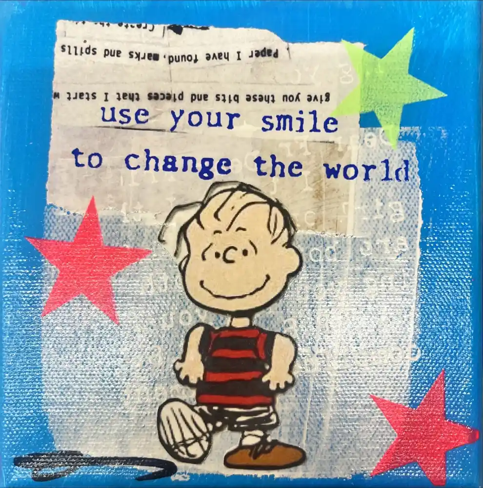 Little Icons von Anna Flores – Handsignierte Kunst-Unikat auf Leinwand "Linus"