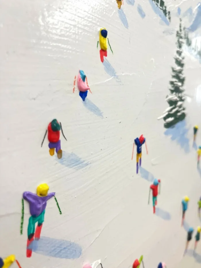 Casimiro – Original Gemälde Skifahrer in den Bergen – Bild 2