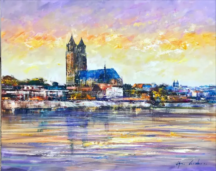 Christian Henze "Magdeburg bei Sonnenuntergang"